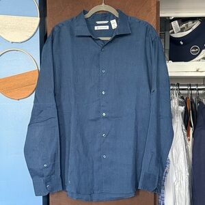 Cubavera Men's Casual Button Down Shirt in Deep Blue